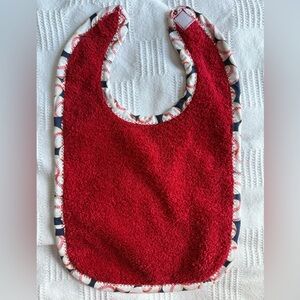 Red Baseball Large Baby Bib